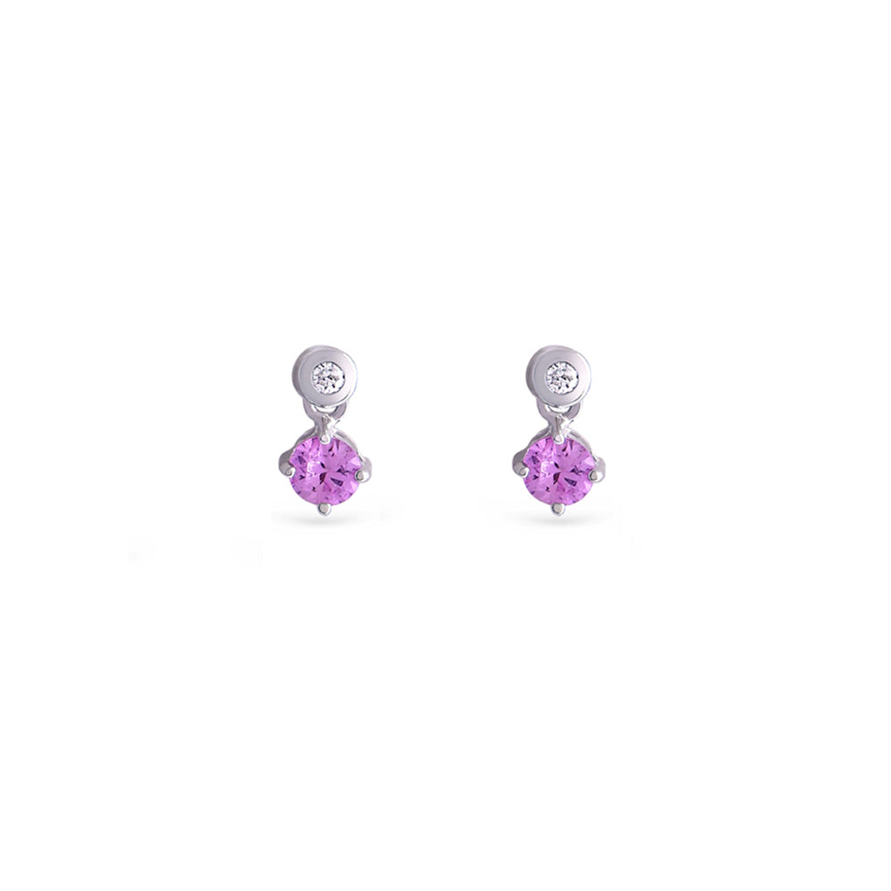Pink Sapphire Drop Earrings - Baby Fitaihi