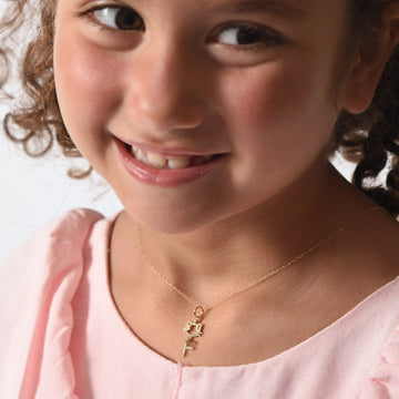 "Maya The Kitten" Necklace With The Letter "F" - Baby Fitaihi