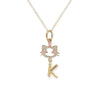 " Maya The Kitten" Necklace with The Letter "k" - Baby Fitaihi