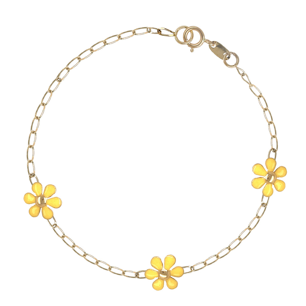 Summer Yellow Enamel Flower Bracelet - Baby Fitaihi