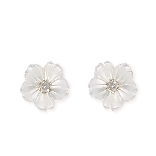 White flower earrings - Baby Fitaihi