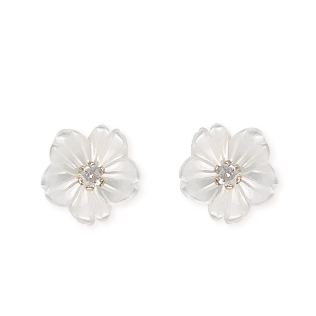 White flower earrings - Baby Fitaihi