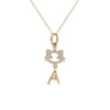 " Maya The Kitten" Necklace Starts With The Letter "A" - Baby Fitaihi