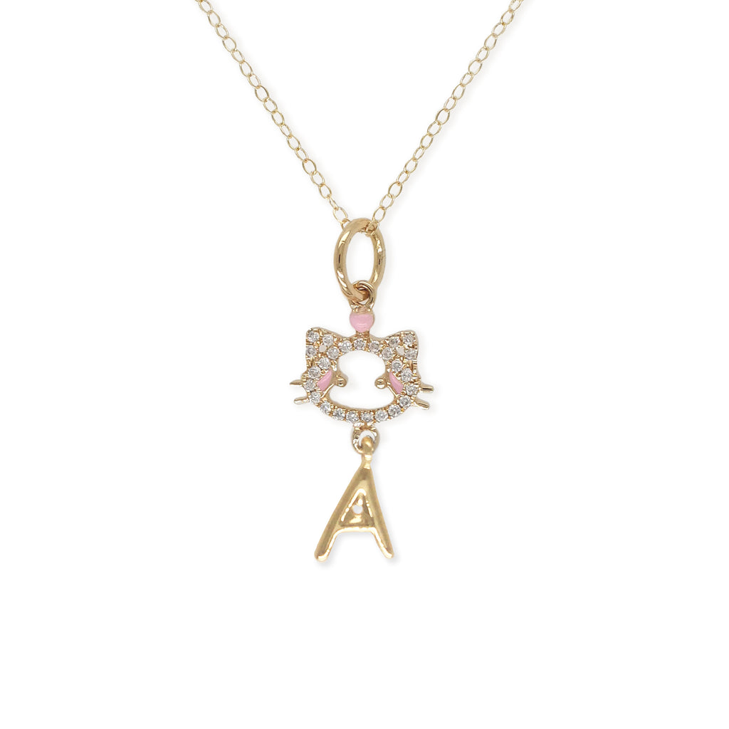 " Maya The Kitten" Necklace Starts With The Letter "A" - Baby Fitaihi