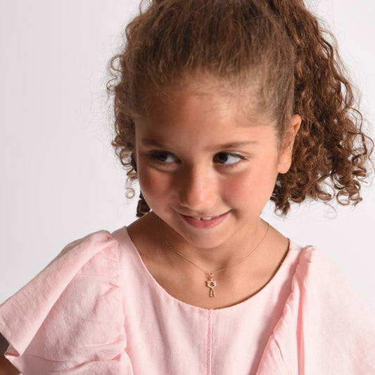 "Maya The Kitten" Necklace With The Letter "B" - Baby Fitaihi