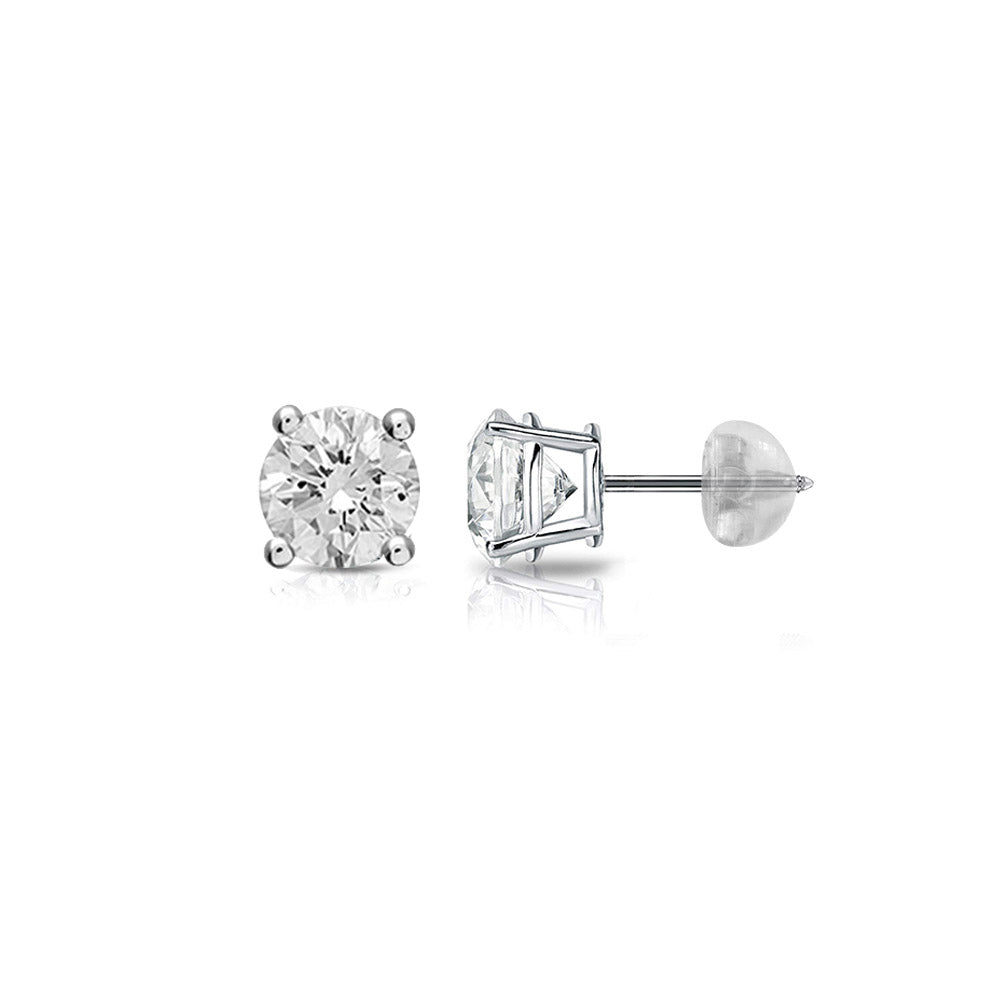 18K Baby Solitaire Earrings - Baby Fitaihi