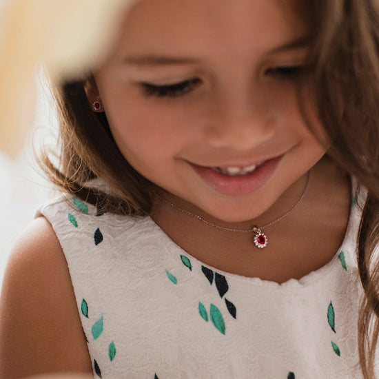 Necklace & Earrings Ruby Set - Baby Fitaihi