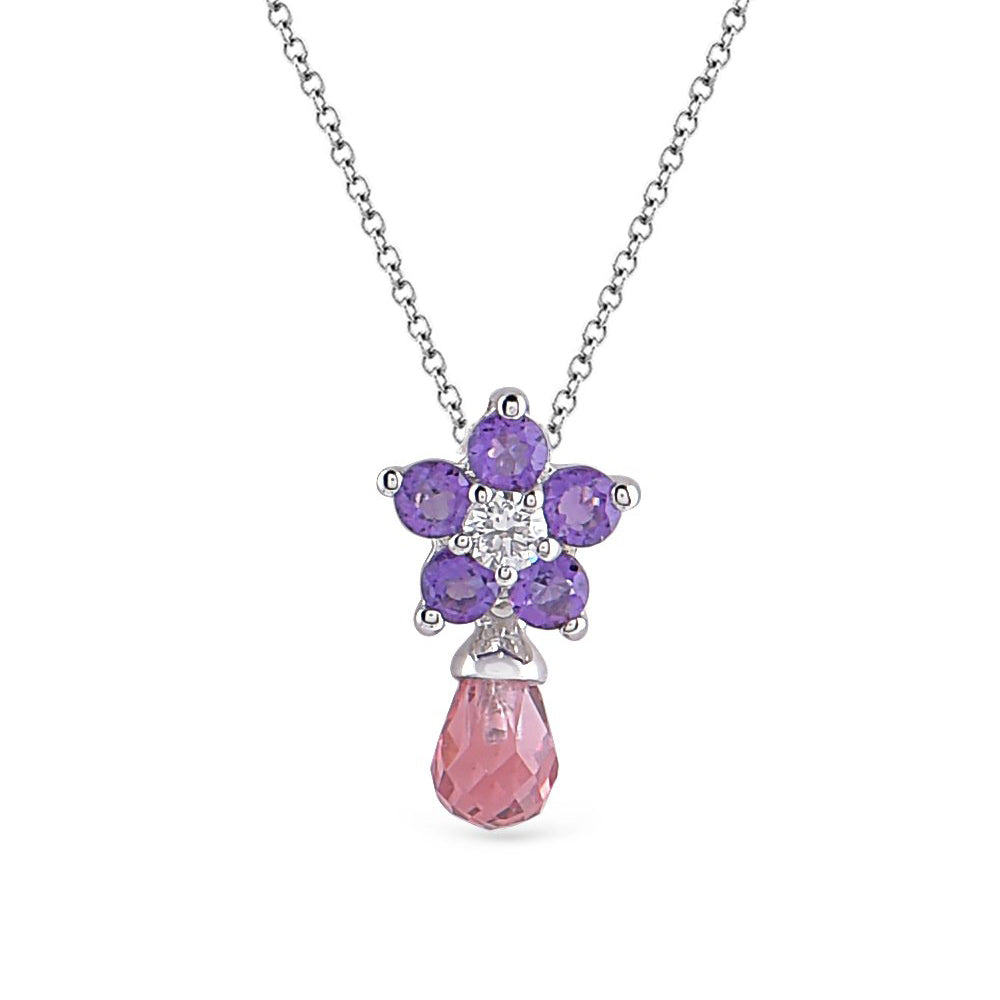 Roses Pink Sapphire Necklace - Baby Fitaihi