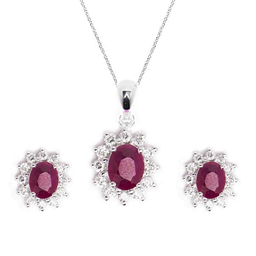 Necklace & Earrings Ruby Set - Baby Fitaihi