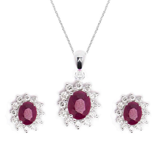 Necklace & Earrings Ruby Set - Baby Fitaihi