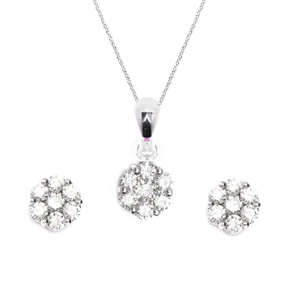 Necklace & Earrings Diamond Round Set - Baby Fitaihi