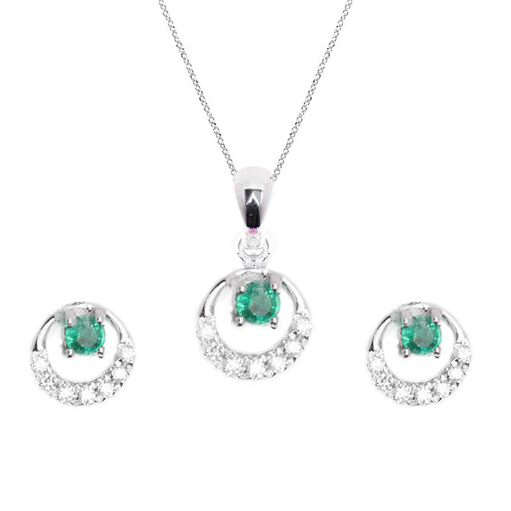 Necklace & Earrings Emerald Set - Baby Fitaihi