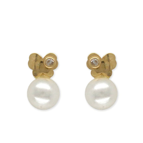 Butterfly Shaped Pearl Earrings - baby-jewels