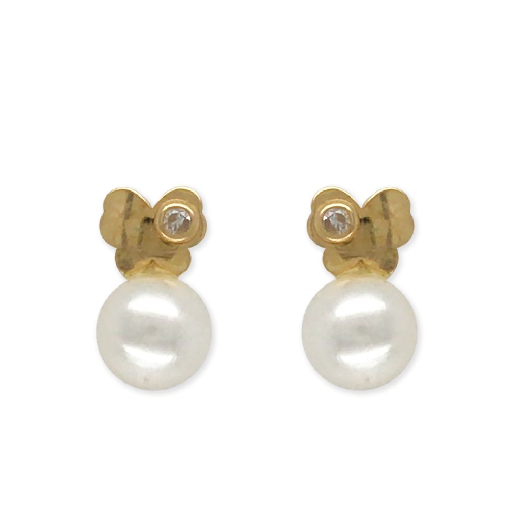 Butterfly Shaped Pearl Earrings - baby-jewels