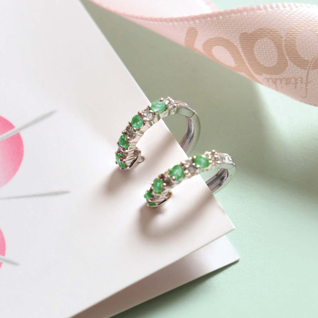 Emerald Diamond Earrings - baby-jewels