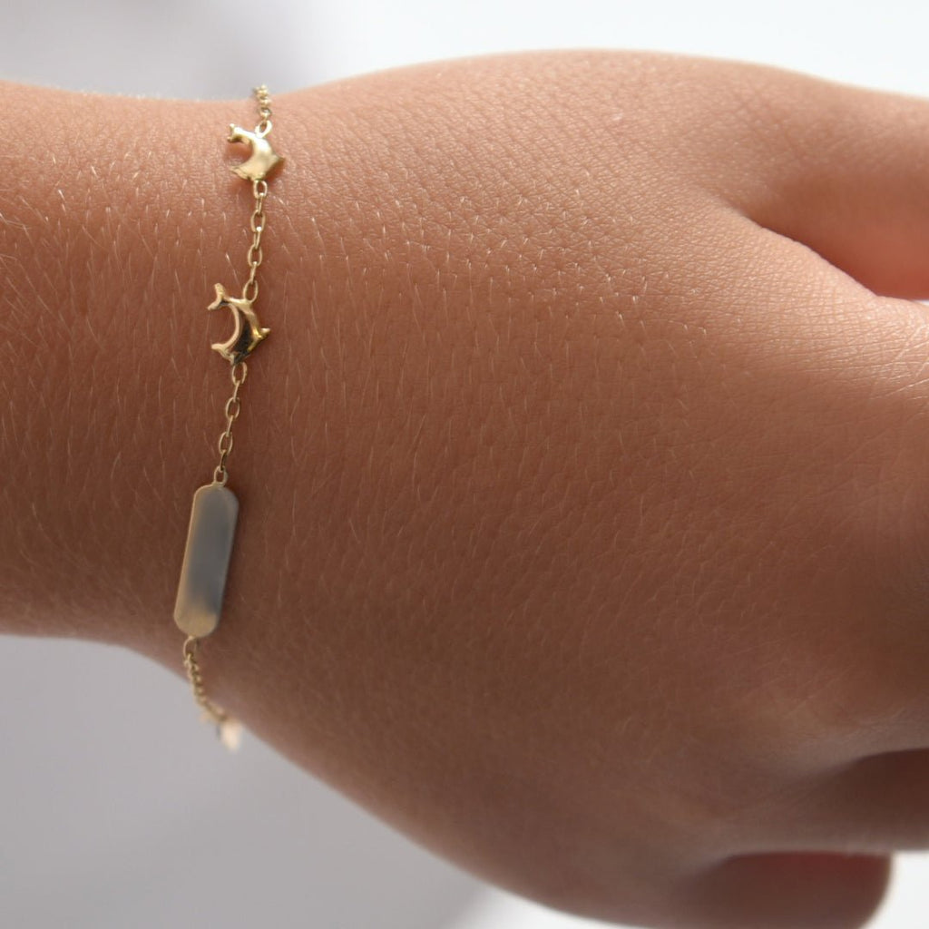 Gold Dolphin Bracelet - baby-jewels