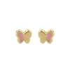 Gold & Pink Butterfly Earrings - baby-jewels