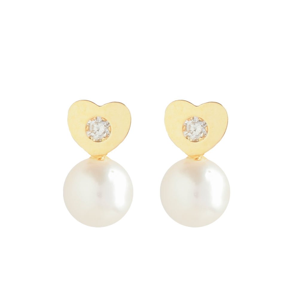 Heart-Shaped Pearl Earrings - baby-jewels