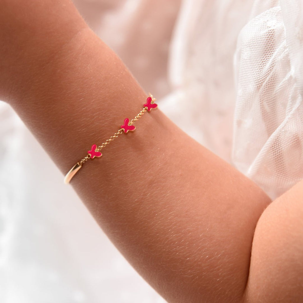 Pink Butterfly Bracelet - baby-jewels