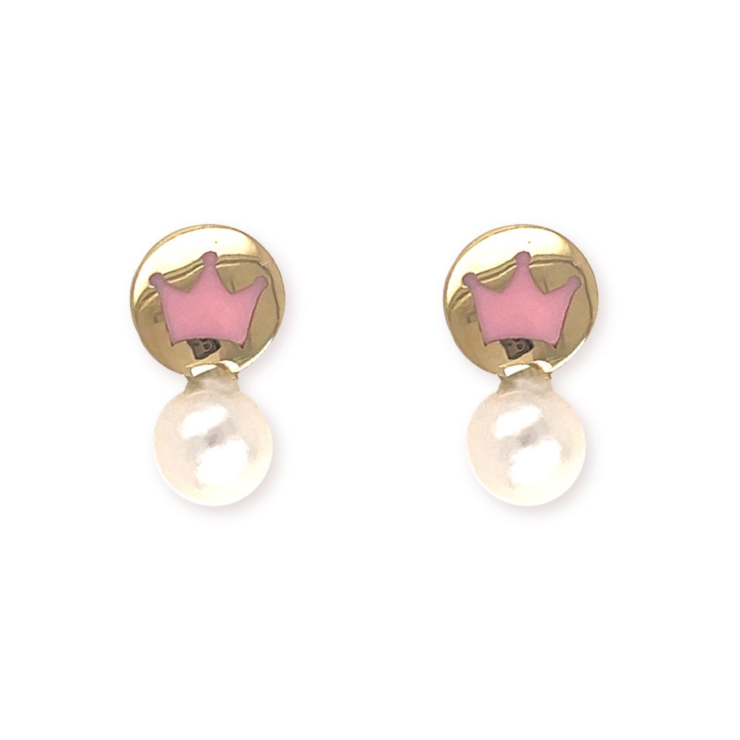 Pink Crown Earrings - baby-jewels