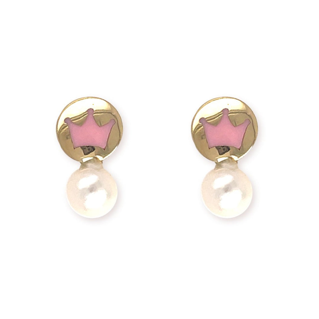 Pink Crown Earrings - baby-jewels