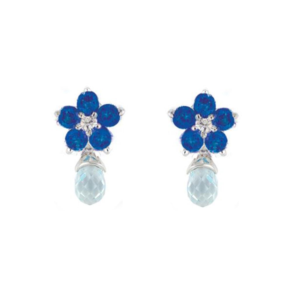 Roses Blue Sapphire Earrings - baby-jewels